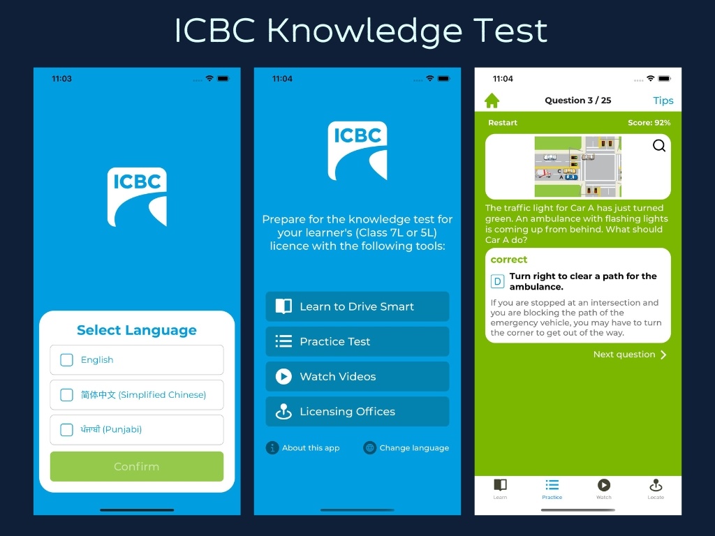 ICBC Knowledge Test